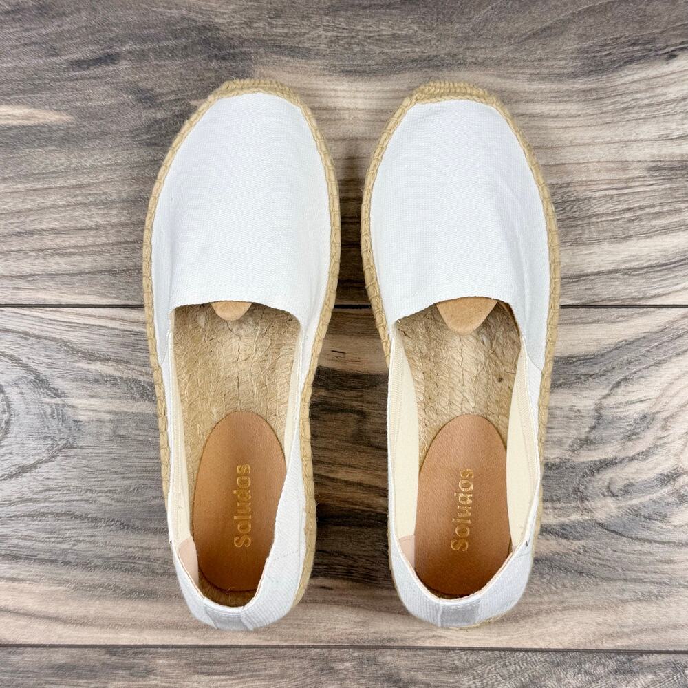 NIB Soludos Dali Original Espadrille Flats Loafers White Canvas 7 - Picture 7 of 12
